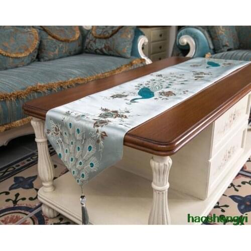 Modern and simple Chinese table runner, worsted jacquard tablecloth decoration bed runner