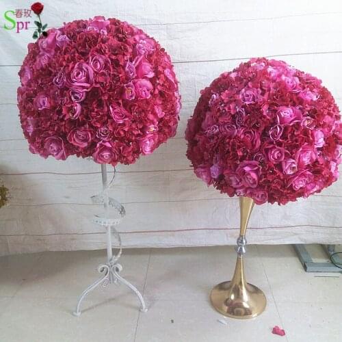 SPR 55cm wedding table silk flower ball fushcia road lead artificial flore wedding & party backdrop decoration