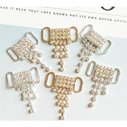 Rhinestone bikini connectorsl buckle/ Bag buckle shoes chain/ Ribbon slider Craft Making Access