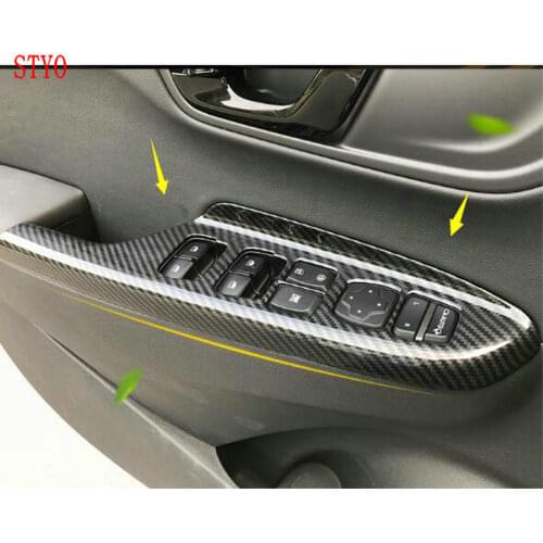 STYO Car ABS Door Window Switch Panel Cover Trim For LHD Hyundai1 Kona Encino 2018 2019