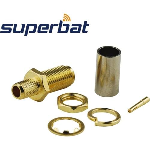 Superbat 10pcs SMA 50 Ohm Crimp Jack Bulkhead for Coaxial Cable RG58 LMR195 RG400 RG142