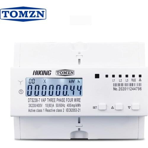 Three Phase 380V 80A Din rail energy meter with Over Under Voltage current limit protection Monitor Relays Protector