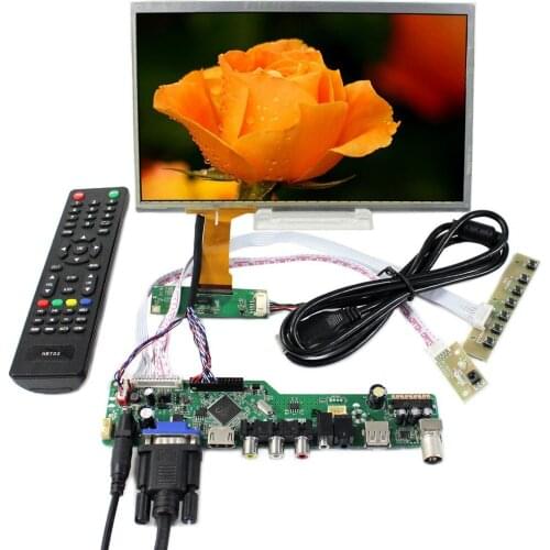 TV+VGA+HD MI+AV+USB LCD Controller Board With 10.1inch 1366x768 Capacitive LCD Screen