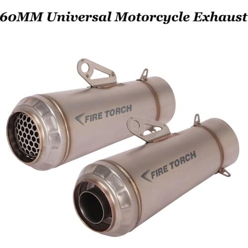 60mm Universal Motorcycle Exhaust Escape Moto Exhaust Motocross Exhaust Muffler For CBR1000 RSV4 R1 R6 MT-10 S1000RR S1000R FZ07