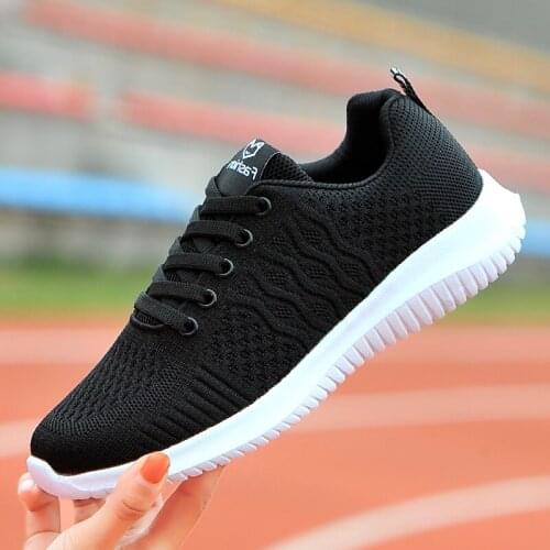 Womens Sneakers Mesh Casual Shoes Breath Female Walking Shoes Lightweight Women Flats Tenis Lace Up Summer Sneakers Non-slip