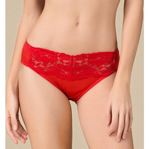 Women Underwear Briefs Low Waist 100% Real Silk Lace Sexy Underwear Panties Briefs Lace Briefs Female Underpants 9005