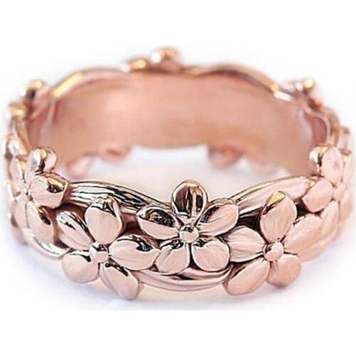 Fashion Women Ring Cute Alloy Flower Ring For Women Accessories Female Engagement Wedding Jewelry Girl Gift