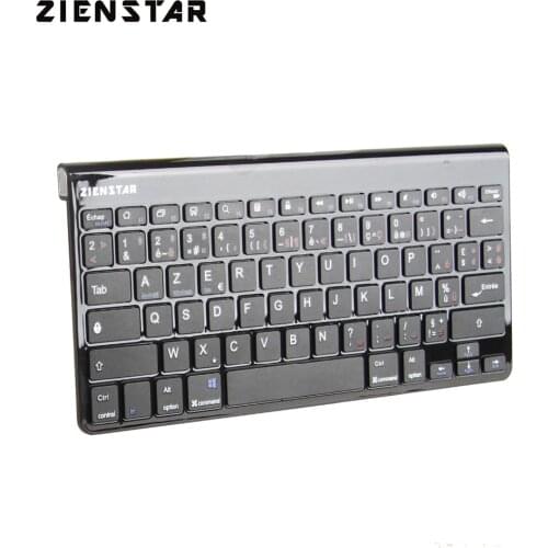 Zienstar AZERTY French Letter Ultra Slim Wireless Keyboard Bluetooth 3.0 for Ipad,MACBOOK,LAPTOP,Computer PC and Android Tablet