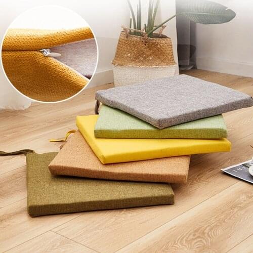 Winter Cushion Square Chair Cushion Thick Suede Floor Pads Cushion Simple Modern Dining Chair Seat Cushion Non-Slip Tatami Mats