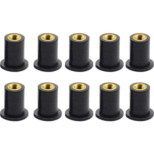 10Pcs Universal Motorcycle Kayak M5 Metric Rubber Wellnut Windscreen Windshield Fairing Cowl Well Nut Bolts Screw Blind Fastener
