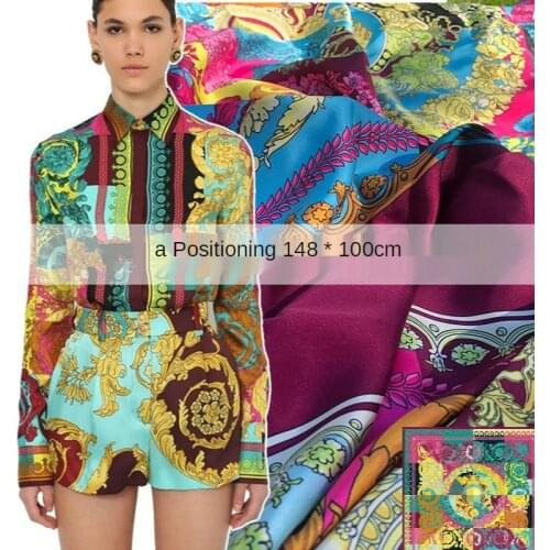 29 styles of Baroque brand fabric stwill satin 100% polyester digital printing square scarf shirt dress pants sewing fabric