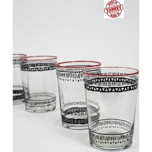 3 PIECES MAJOLICA GLASS SET - 510 ML - WATER MILK JUICE - MADE IN TURKEY