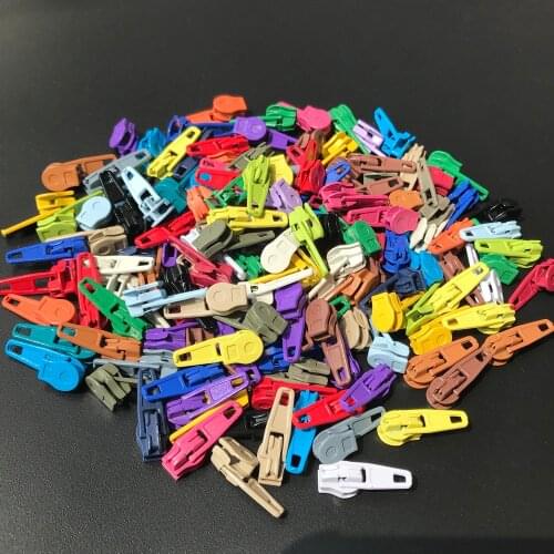 50pcs 3# Zipper Pulls for Nylon Zipper Multicolor Zipper Slider for Sewing
