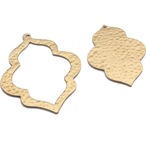 6pcs Hammered Brass Hollow Heart Charms Pendant Stamlping Blank For Handmade Hanging Jewelry Findings Making Earrings