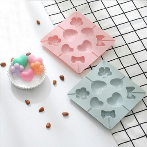 8-cavity lollipop silicone mold fudge chocolate bow heart mold DIY candy mold cake decoration baking tools Candy bar