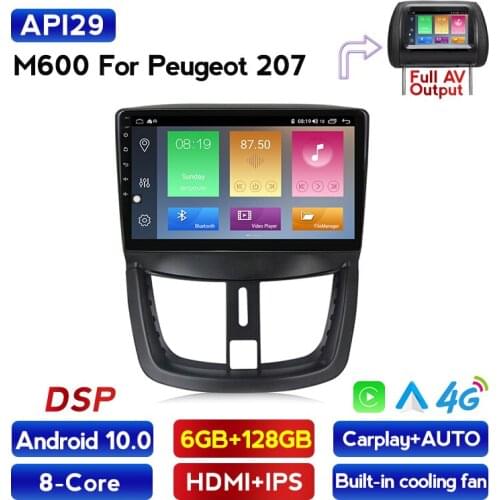 IPS DSP 2Din Android 9.0 Car Radio For Peugeot 207 2006-2015 Stereo Multimedia Video Player GPS Navigation Tape No DVD Recorder
