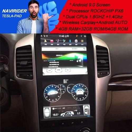 PX6 Car Bluetooth Screen Android 9 GPS Navigation Multimedia For Chevrolet Captiva 2008 2012 13.6Inch Tesla Stereo DSP Head Unit