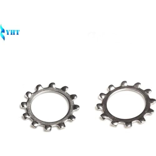 DIN6797A M3 M4 M5 M6 M8 M10 M12 304 Stainless Steel Washer External Teeth anti slip loose gasket Lock Washers GB862.1 SUS304