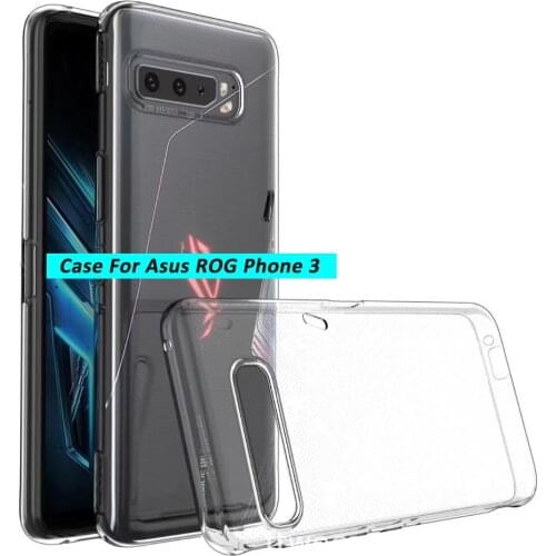 For ASUS ROG Phone 3 2 Soft Phone TPU Case Transparent Silicone Case For RogPhone2 3 ShockProof UltraThin Clear Protective Cover