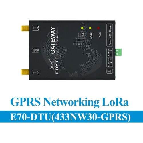 E70-DTU(433NW30-GPRS) Sub G to GPRS Wireless Modem Star Networking 433MHz 30dBM Long Distance RF Transmitter and Receiver