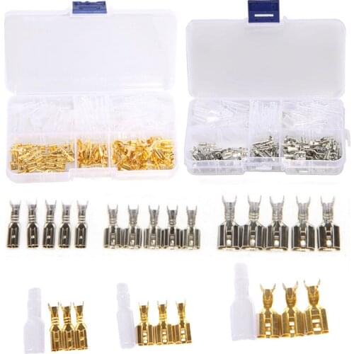 150PCS 2.8/4.8/6.3mm Female Crimp Terminals Insulated Seal Electrical Wire Connectors Spade Crimp Terminal Connector Kit