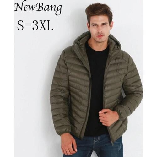NewBang Brand Lightweight Men Hooded Duck Down Jacket Ultra Light Down Jacket Men Portable Windproof Warm Coat Feather Parka Man