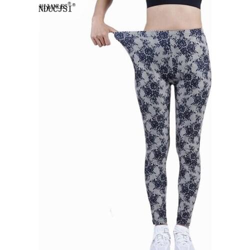 VIIANLES New Printing Leggings High Waist Elastic Trousers Fashion Leggins Women new Summer Slimming Running Elastic