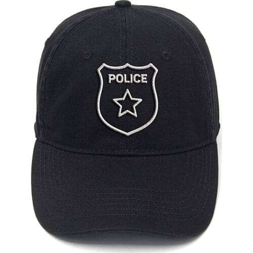 Lyprerazy Police Badge Washed Cotton Adjustable Men Women Unisex Hip Hop Cool Flock Printing Baseball Cap