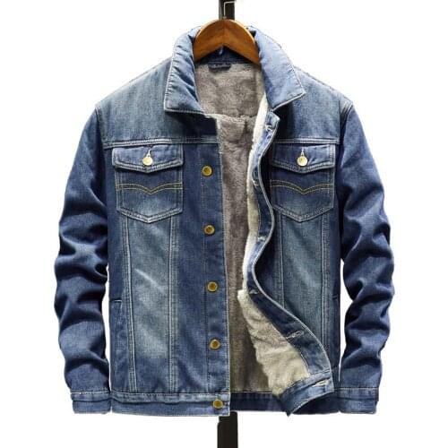 Mcikkny Mens Winter Warm Jeans Jackets Fleece Lined Thermal Denim Jackets For Male Size M-5XL Windbreak