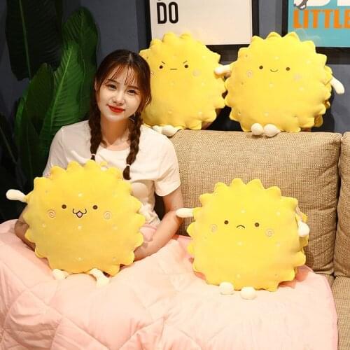 Cute creative biscuit pillow plush toy blanket girl nap air conditioning blanket baby toy home decor Christmas gift holiday gift