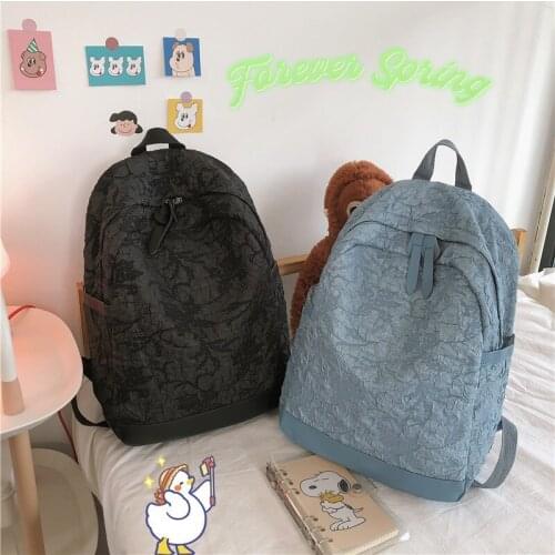 Fashion Womens Backpack Summer Solid Color Student School Bags For Girls Nylon Waterproof Travel Backpacks 2021