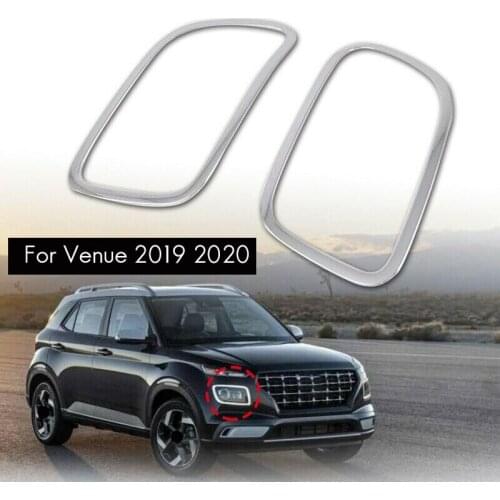 ABS Chrome Exterior Front Headlight Lamp Sticker Cover Trim Decoration for Hyundai Venue 2019 2020