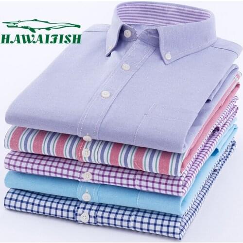 2021 new Mens slim long-sleeved shirt solid color plaid spring casual bottoming shirt Korean striped shirt tooling