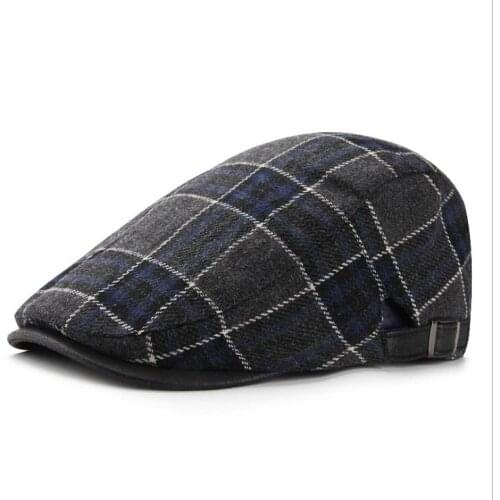 Autumn and winter new woolen beret hat mens fashion caps womens forward cap British style