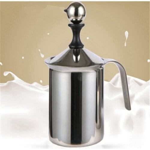 New Arrival 400ml Stainless Steel Milk Frother Double Mesh Milk Creamer Milk Foam
