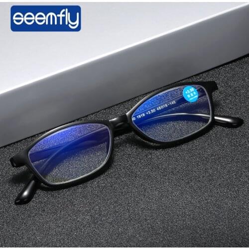 Seemfly Altralight Reading Glasses TR90 Flexible Frame Anti Blue Light Eyeglasses For Women Men Diopter Eyewear +1.0 2.0 3.0 4.0