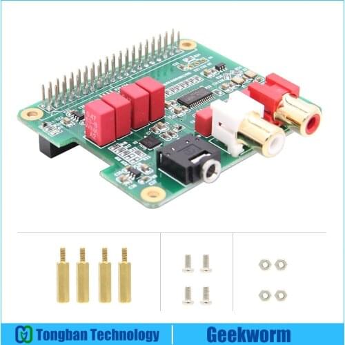 Raspberry Pi DAC Expansion Board PCM5122 HIFI Audio Module Compatible w/ Raspberry Pi 4, Pi 3 Model B+(Plus), 3B, 2B, B