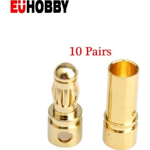 10 Pairs 3.5mm Gold-plated Bullet Banana Plug Connector for ESC Motor Battery Connector