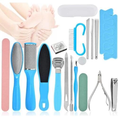 20in1 Professional Pedicure Foot File Rasp Callus Remover Scrubber for Heels Dead Skin Removal Clean Toenail Care Kits Podiatry