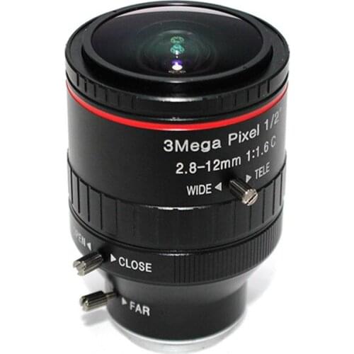 Industrial Lens Manual Iris Zoom 2.8-12mm 3MP C Mount Lens CCTV LENS Camera Accessories