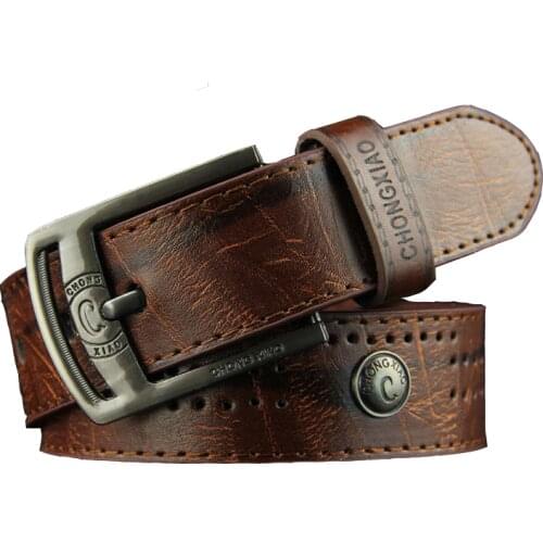 New Luxury Designer Belt For Men High Quality Casual Leather Belt Men Jean Fashion Hollow Rivet Punk Style Waist Belts Man Hot