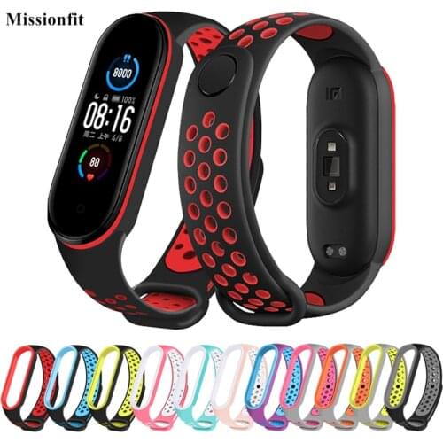 Strap For Xiaomi Mi Band 5 Breathable Strap Replacement for Xiaomi Mi Band 5 Colorful Silicone Wristband Accessories Strap