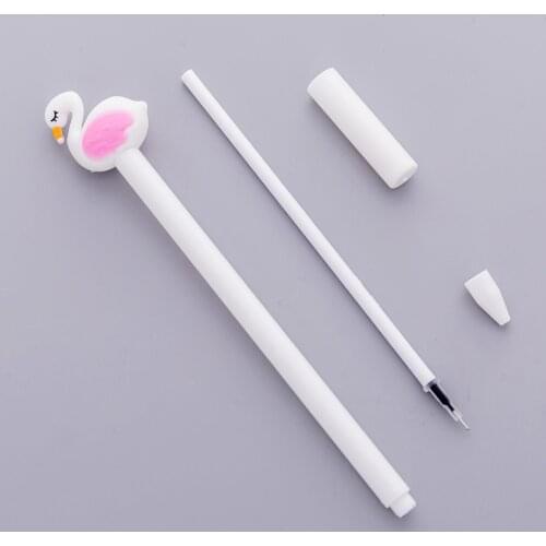 4pcs Pink colored flamingo shell gel pen DIY smooth writing black ink 0.5 mm writing pen school stationery