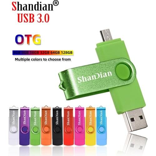 SHANDIAN USB 3.0 USB flash drive Black OTG for smartphone PC 512GB 1TB 32GB 64GB Red pendrives Green USB stick Pink pen drive