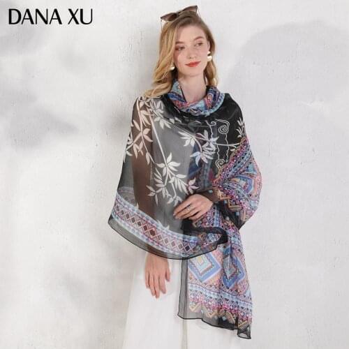 2020 Silk Long Scarf Luxury Brand Women New Design Beach Blanket Shawl Wear Swimwear Bandana Hijab Face Shield Foulard