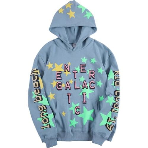 Five Star Letter Print Luminous Stranger Things Hoodies Men and Women Hanrajuku Stretwear Oversize Sweatshirt Hip Hop Hoody