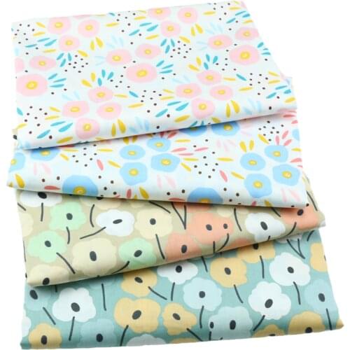 160x50cm Small Floral Twill Cotton Sewing Fabric, Making Girls Princess Dress Clothing Cloth