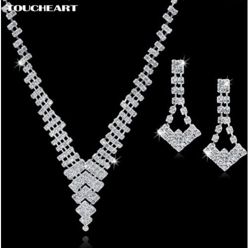 TOUCHEART Bridal Wedding Imitation Jewelry Sets Women Crystal Snowflake Earrings Necklaces Set Christmas SET150052