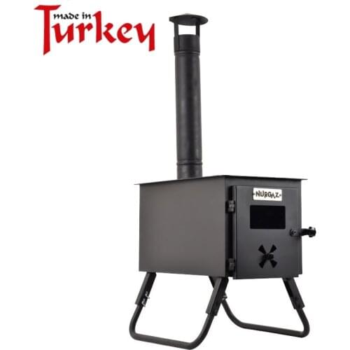 Turkish Camp Company Nurgaz Outdoor Firewood Stove Camping Cooking Picnic Travel Stainless Steel Square Wood Stove Free Shipping