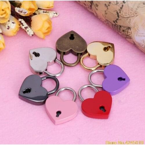 High-quality Heart Shape Vintage Old Antique Style Mini Archaize Padlocks Key Lock With key